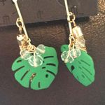 Romeo + Juliet Couture New Romeo & Juliet Palm leaf Tassel & Crystal Earr Photo 1