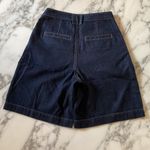 Madewell NWT Pleated Denim Trouser Shorts Essex Wash 23 small hole near zipper Photo 8