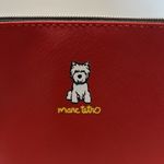 Marc Tetro Red White Black Westie Terrier Dog Striped Lined Clutch Makeup Pouch Photo 7