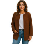 Max Studio Teddy Jacket Coat Women’s Size Medium Brown  Photo 1