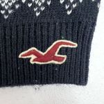 Hollister  Slouchy Beanie Women’s Winter Hat Knit Fair Isle Black Front Logo Warm Photo 2