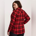 Torrid  Challis Button Down Shirt Red Buffalo Plaid Photo 7