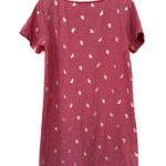 BODEN Darcy Jersey T Shirt Cotton Dress Mauve Pink Gold Foil Leaves Print Midi Size 6 Photo 3