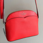 Kate Spade Peyton Dome Crossbody Bag, Medium Saffiano Leather Bag, Gazpacho Red Photo 1