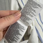 H&M White Blue Striped Oversized Blazer Jacket Womens 6 Preppy Boyfriend Photo 3