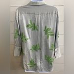 ZARA  Women’s‎ Sz S Pale Blue Embroidered/Beaded Leaf Blouse Photo 5