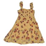 Urban Outfitters  Festival Ruffle Floral Yellow Mini Dress Womens Small Sundress Photo 2