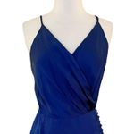 Young Fabulous and Broke  Blue Wrap Dress Mini Sleeveless V-Neck Satin Small NWT Photo 3
