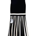 1901  womens small black white striped dress sleeveless knee length Beetlejuice Photo 8