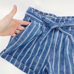American Eagle Blue and White Pin Stripped Jean Shorts Photo 2