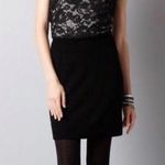 Loft sweater Dress with lace detail black gray petite large NWT Photo 1