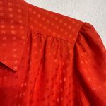 St. John  Red Houndstooth Silk Button Down Blouse Sz 6 Photo 3