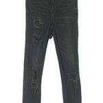 American Eagle  Black Distressed Ripped Skinny Ankle Denim Jeans Women Sz 00 Photo 0