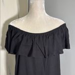 Sandra Darren Gauzy Black Off or On Shoulder Dress. Dressy or Casual Photo 1