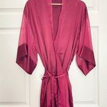 Victoria's Secret  Vintage Gold Label Maroon Satin Chiffon Kimono Robe OS Romantic Photo 0
