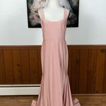 Elegant New Dessy Collection Cynthia & Sahar Stretch Satin Gown! Pink Size L Photo 0
