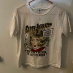 ZARA Trafaluc Earth Invasion Short Sleeve Graphic Tee S NEW Sustainable Boho Photo 2