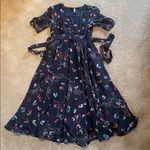 Free People  Bonnie Midnight Butterfly Chiffon Midi Dress Cottagecore Size 4 Photo 2