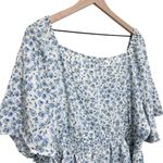 Bloomchic Women's  blue ditzy floral babydoll boho peasant top size 3x Photo 4