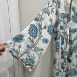 Vintage Silk Floral Women's Kimono Robe Blue Photo 2