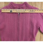 Vtg Cambridge Dry Goods Lambswool Angora Blend Sweater Zip Up Cardigan Pink L Size L Photo 5