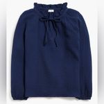 J.Crew  Blue Long-sleeve gauze tie-neck top Size Small Photo 3