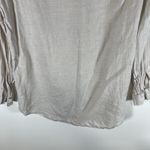 C&C California C & C California Womens M 100% Linen Button Up Blouse Long Sleeve Tan Beach Photo 7