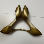 Via Spiga Platinum Gold Peep Toe‎ Platform Heel Size 7M Patent Leather Photo 9