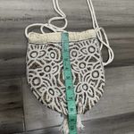 Free People NWOT  Penny Beaded Pouch Bag Drawstring Cream One Size OS Photo 6