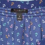 Talbots Gauzy Button Down Anchor Print Long Sleeve Shirt Size Small Photo 1