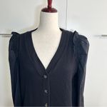 Who What Wear Size L Stretch Black Ribbed knit Cardigan Neutral Chic Versatile Photo 7