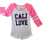 Reflex Cali Love Shirt Womens Medium California Republic Graphic Raglan Tee White Photo 11