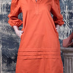 Maude Vivante Orange Thea Cotton Poplin Dress Size Large Photo 0