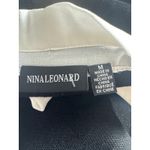 Nina Leonard Black Sweater Dress w/ Ivory Bow Tie Neck & Cuff Trim – Women’s M Photo 5