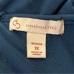 Dress Barn  Lace Overlay Scoop Neck Top Zip Back Teal 1X Photo 2