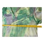 Entro  Green Blue Abstract Print Shirt Dress Collared 3/4 Sleeve Womens Photo 6