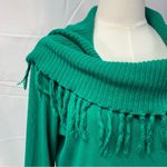 Rafaella  Cowl Neck Fringe Long sleeve Sweater Womens‎ XL Spring Soft Boho bright Photo 2