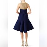MARCHESA NOTTE Navy Golden Arch Silk Blend Dress Size 4 Blue Photo 9