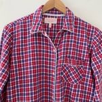 Victoria's Secret Victoria’s Secret pajama top women's small red purple plaid button down Photo 2
