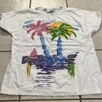 Village Fair Vintage SZ Large Women Shirt Palm Trees Photo 0