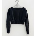Manière De Voir Size 6 Black Ribbed Crop Top Long Sleeve Sweater Sexy Grunge Photo 2