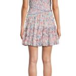 Poupette St. Barth Soledad Mini Dress, Aqua Dalia, Medium Photo 5
