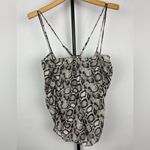 Good American Brown Black The Ruched Snake Print Lightweight Cami Blouse Photo 5