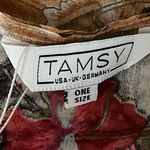 TAMSY Cream Color Flower Print Poly Chiffon Kaftan Women’s Beach Summer Boho O/s Pink Size undefined Photo 7