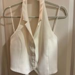 Alice + Olivia White Halter Top Size 4 Photo 3