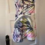 JOSIE NATORI Botanical Palms Jacquard Leaf Print Mini Dress Ivory Sz 2 Pink Photo 4