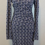 Seraphine Geometric Print Faux Wrap Maternity Dress Size 4 NWT Purple Photo 0