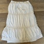 Studio West White Tiered Boho Maxi Skirt Size M Photo 3