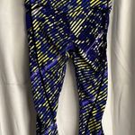 Athleta  Cropped Leggings Radical Stride Blue Yellow Purple Size Small Photo 0