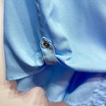 Calvin Klein Light Blue Shimmer Long Sleeve Button Front Blouse Size Medium Photo 6